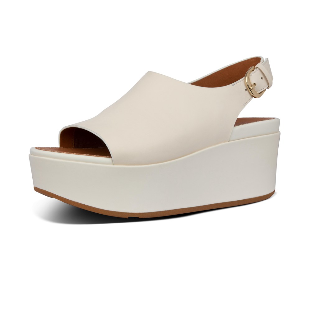 Fitflop Womens Wedge White - Eloise Leather Back-strap - IY2903861